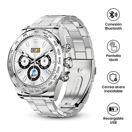Smartwatch AW13 Reloj Inteligente Deluxe Plateado