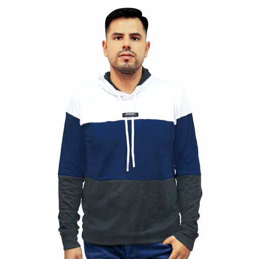 Polo Manga Larga con Capucha Luther Hombre Elenex Azul Talla L