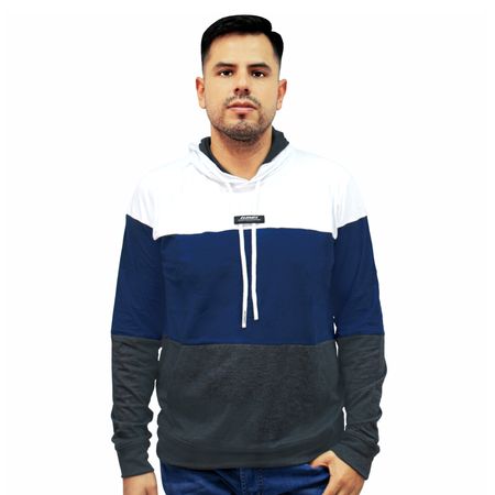 Polo Manga Larga con Capucha Luther Hombre Elenex Azul Talla M