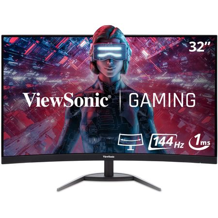 ViewSonic VX3268-2KPC-MHD 31.5" 16:9 Curvo FreeSync 144 Hz Monitor LCD para juegos ViewSonic VX3268-2KPC-MHD 31.5 