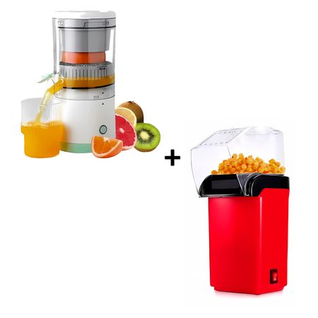 Exprimidor Eléctrico de Frutas y Verduras + Maquina para hacer Pop Corn