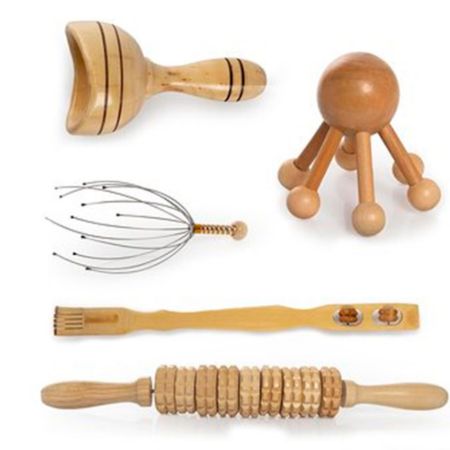 Set Masajeadores Reductor Moldeador Rodillo Anti-Celulitis de Madera