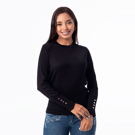 Chompa Aryiana Hilos Mujer Pionier Negro M