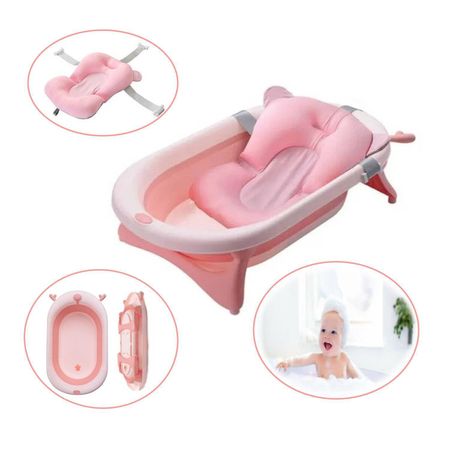 Bañera Tina de Baño Plegable Dael Baby Rosado