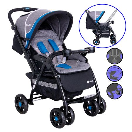 Coche Cuna Ebaby Yodie 1142 Con Cubrepies Azul