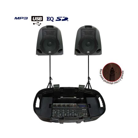 Sistema de Audio Portátil 2 Parlantes 120W Bt-105 Batblack