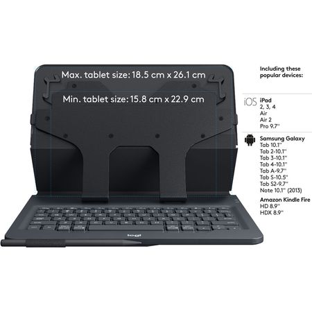 Funda con Teclado Logitech Universal Folio para Tablets de 9 a 10 Pulgadas