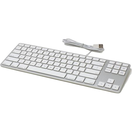 Teclado Matias Tenkeyless con Cable de Aluminio Plateado