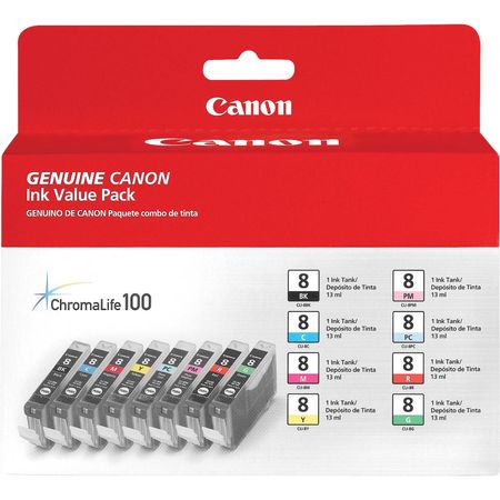 Pack de 8 Tanques de Tinta Canon Cli 8