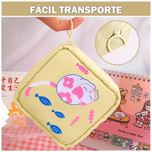 Neceser de Maquillaje Cosmético Kawaii Porta Toallas Higiénicas T56