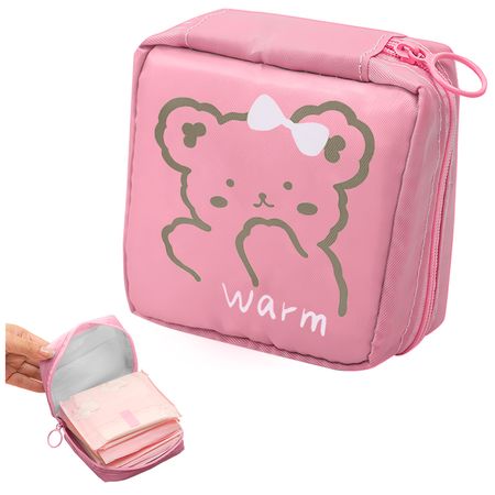 Neceser de Maquillaje Kawaii Porta Toallas Higiénicas T56 Rosado
