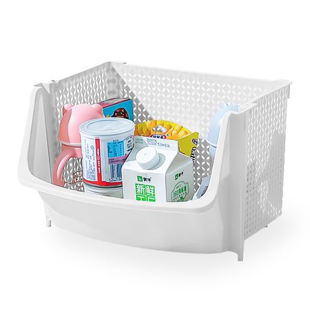 Caja Organizador Apilable de Almacenamiento de Cocina U80 Blanco