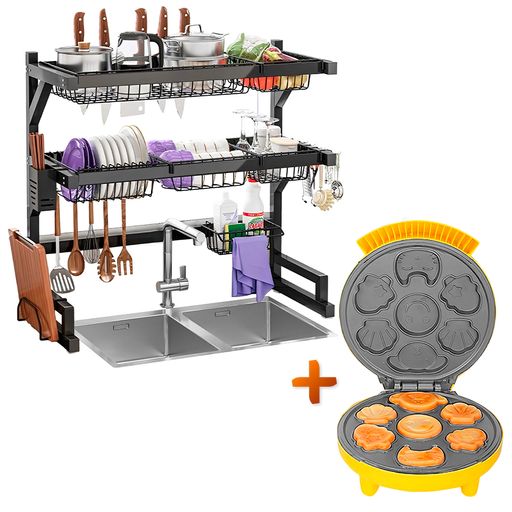 Estante Organizador Escurridor de Platos Cocina 85cm 2 Niveles A97 SASHIJA