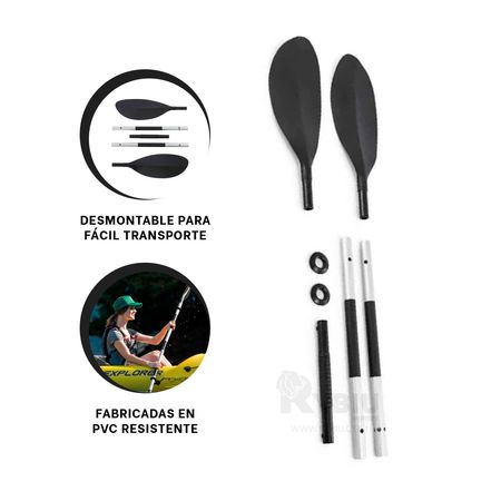 Resistentes Remos Desmontables de Color Negro
