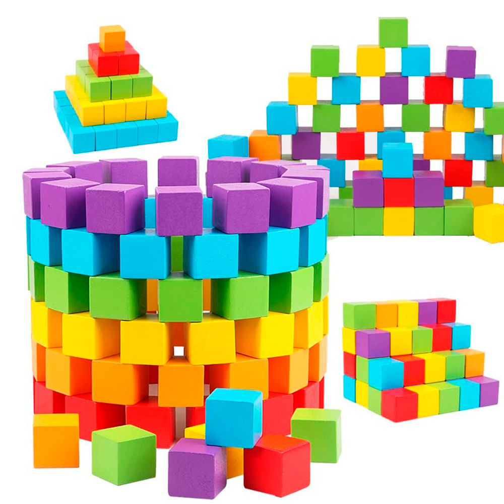 Juguete Didactico Bloques de Construccion de Madera 100pcs | plazaVea ...
