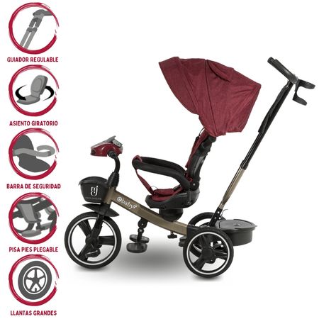 Triciclo Guiador 3 En 1 Ebaby Derio Rojo