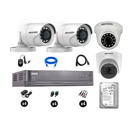 Cámaras de Seguridad Hikvision Kit 4 Vigilancia Full Hd 500Gb 1 Cámara con Audio
