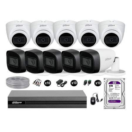 Cámaras Seguridad Dahua Kit 10 Cámaras Full Hd Audio 1tb