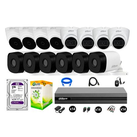 Cámaras Seguridad Dahua Kit 14 Full Hd 04 Cámaras Audio 1tb