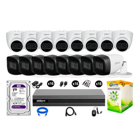 Cámaras Seguridad Dahua Kit 16 Cámaras Full Hd Audio 1tb