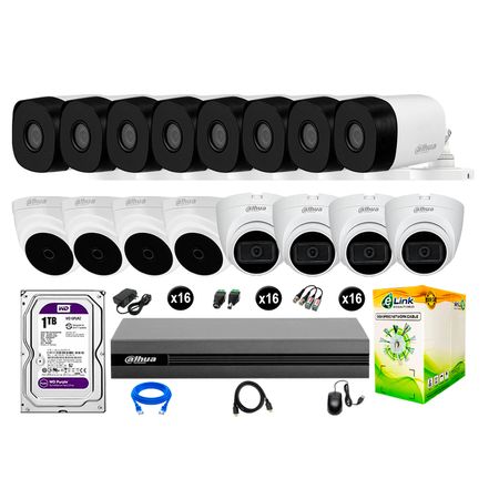 Cámaras Seguridad Dahua Kit 16 Full Hd 04 Cámaras Audio 1tb