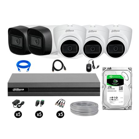 Cámaras Seguridad Dahua Kit 5 Cámaras Full Hd Audio 1tb