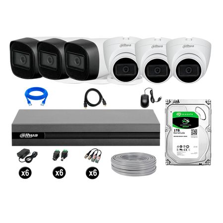 Cámaras Seguridad Dahua Kit 6 Cámaras Full Hd Audio 1tb