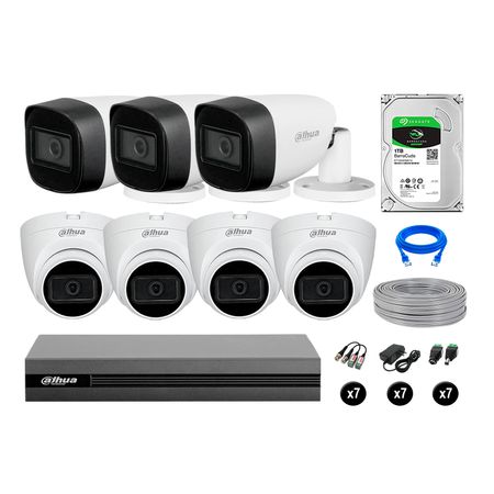 Cámaras Seguridad Dahua Kit 7 Cámaras Full Hd Audio 1tb