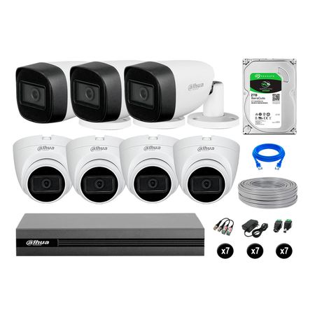 Cámaras Seguridad Dahua Kit 7 Cámaras Full Hd Audio 2tb