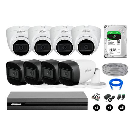 Cámaras Seguridad Dahua Kit 8 Cámaras Full Hd Audio 1tb