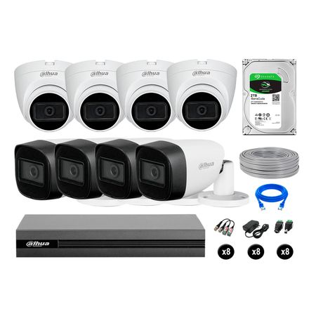 Cámaras Seguridad Dahua Kit 8 Cámaras Full Hd Audio 2tb