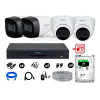 Cámaras Seguridad Kit 4 Con Audio Fhd Disco 1tb Reconocimiento Facial