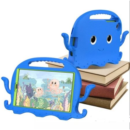 Funda de Goma con Diseño Pulpo para Tablet Samsung A8 10.5 SM-X200/X205 Azul