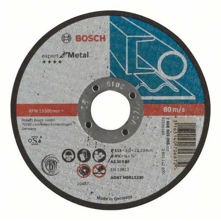 Disco de corte para metal 115x3.0 (Recto)