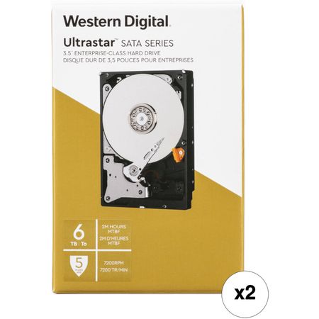 Kit de Hdd Interno para Centro de Datos Wd Ultrastar de 6Tb 7200 Rpm Sata 3.5 2 Pack Retail