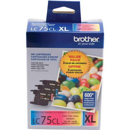 Cartucho de Tinta a Color Brother Innobella High Yield Xl Lc75 Paquete de 3 Unidades