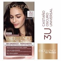 Tinte Capilar Permanente EXCELLENCE Sin Amoníaco 3U Castaño Oscuro Caja 1un