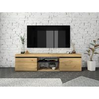 Mesa para TV Moderno Julio 2 Puertas Duna/Negro TU MESITA
