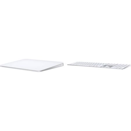 Kit de Teclado Inalámbrico Apple Magic Silver con Teclado Numérico y Trackpad Mágico Blanco