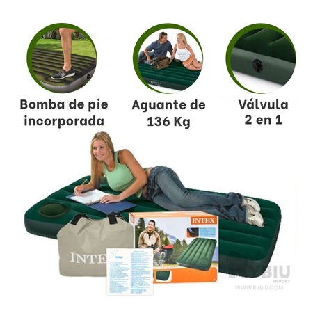 Colchon Comodo Twin de 1 Plaza Color Verde