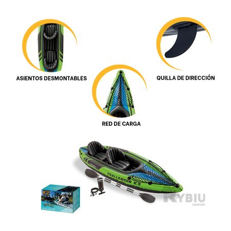 Canoa 2 Personas con Quilla de Direccion para Seguridad
