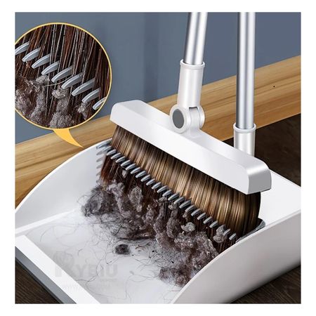 Recogedor y Escoba de Pelo Suelto e Inoxidable