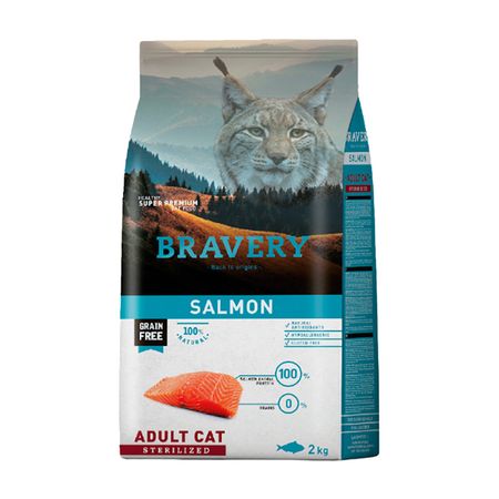 Bravery Alimento Seco Gato Adulto Esterilizado Salmón 2 Kg