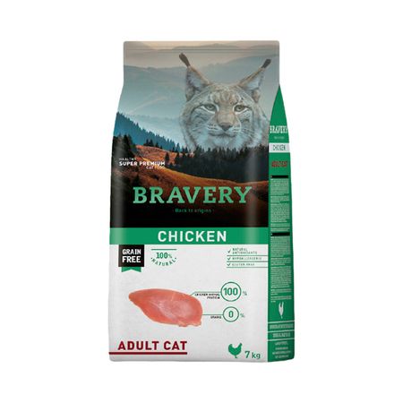Bravery Alimento Seco Para Gato Adulto Pollo 7 Kg