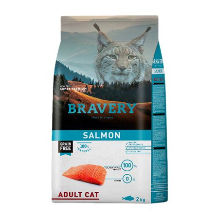 Bravery Alimento Seco Para Gato Adulto Salmón 2 Kg