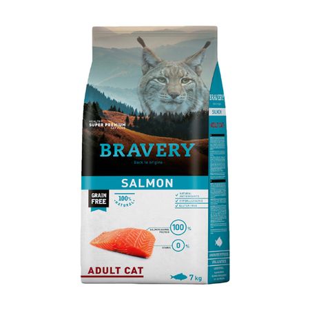 Bravery Alimento Seco Para Gato Adulto Salmón 7 Kg