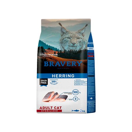 Comida Gato Esterilizado Bravery Arenque 2 Kg