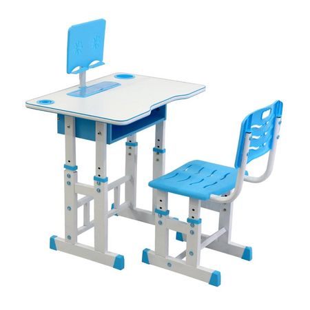 Escritorio Ergonómico con Silla Celeste