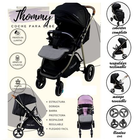 Coche Cuna Thommy con Respaldar Negro