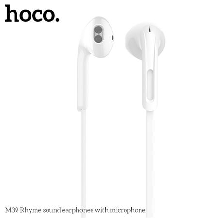Audífono con Micrófono Hoco M39 Alámbrico 1,2m Blanco De Calidad